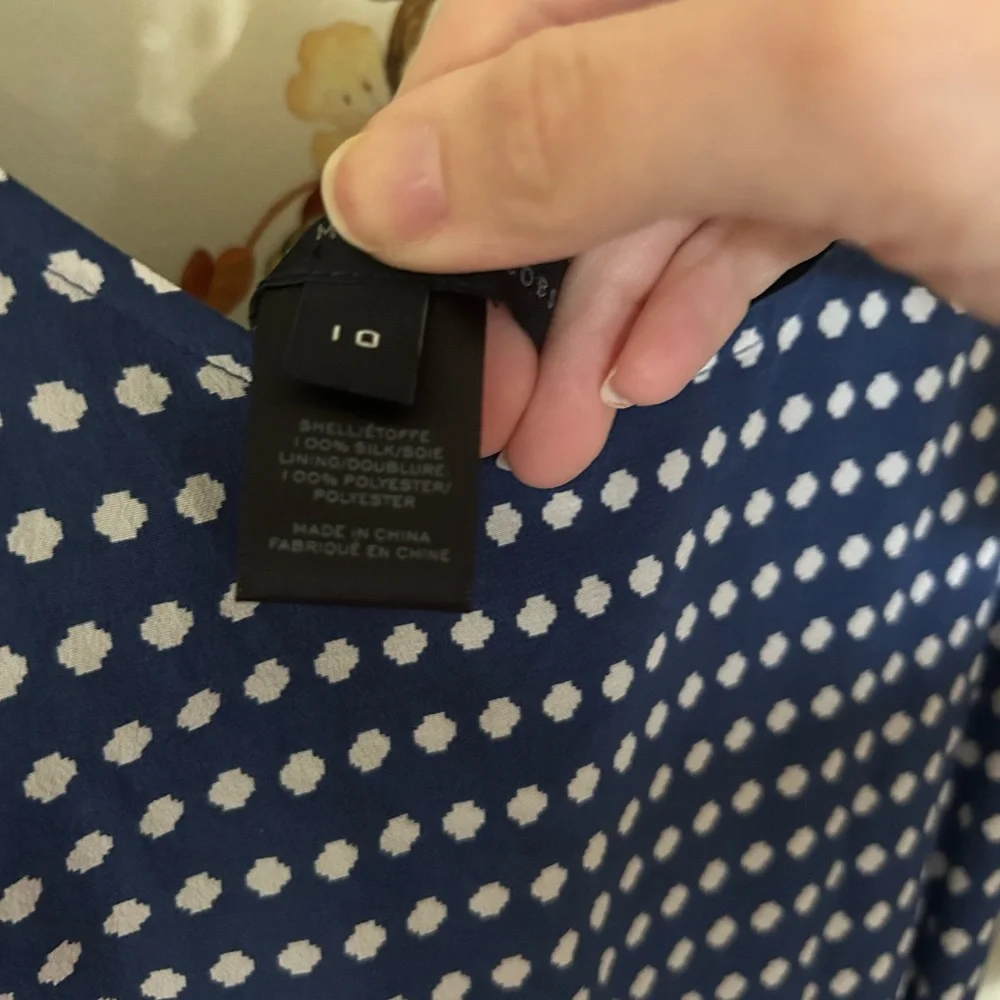 Marc by Marc Jacobs Blue and White Polka Dot Midi Dress Sz 10 - Picture 6 of 10